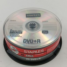 Staples DVD+R 25 Pack 4.7GB 8x Recordable Discs 560846-US Spindle Blank Media picture