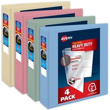 3 Ring Binders 2 Heavy Duty View Assorted Pastels Avery picture