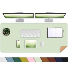 Light Green Leather Desk Pad Natural Cork Large Mouse Mat Waterproof Protector picture