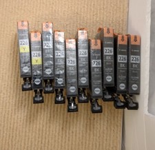 Lot of 11 x New Genuine Canon 226 Color ink cartridges 8 Black/3 Yellow Open Box picture