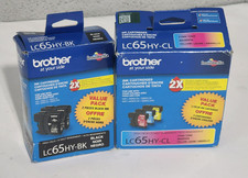 Brother LC65HY-BK W/LC65HY-CL 5 Pak Genuine New Sealed 2023 2022 Genuine Sealed picture