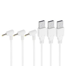 3 Pcs USB to DC 2.5x0.7mm Barrel Jack Power Charger Connector Cables, White picture