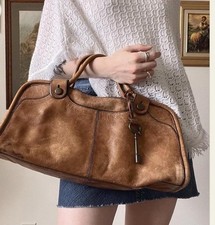 Fossil Vintage Leather Satchel Briefcase Laptop Bag Cognac Brown picture