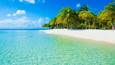 Landscape beach island nature tropical palm trees sea Custom Gaming Mat Desk picture