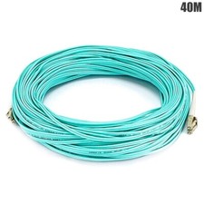 40m LC to LC 10Gb Duplex Multi Mode 50/125 Optic Fiber Optic Optical Cable Aqua picture