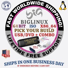 BigLinux Linux OS ISO 64BIT USB/DVD COMBOS, MAC PC, LATEST KERNEL BUILDS picture