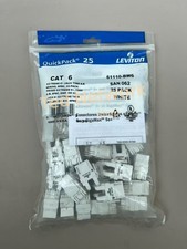25Pack  Leviton 61110-BW6 Cat 6 Keystone jack Gigabit RJ45 White  picture