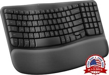 Teclado Ergonómico Inalámbrico Wave Keys Con Reposamanos Acolchado NUEVO US picture