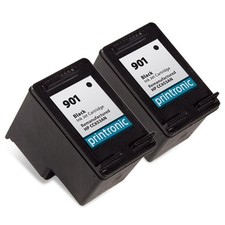 2 Pack Printronic For HP HP 901 Bk CC653AN Black Ink Cartridge picture