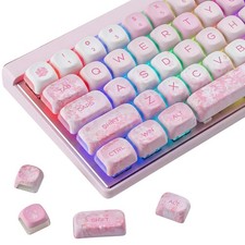 Pink Cherry Blossom MOA Keycaps Cute Sakura Keycap Set Mechanical Keyboard picture