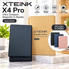 XTEINK X4 Pro Ultra Compact Magnetic E-Reader Space Black w/ 3 Cases Bundle picture