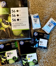 LOT OF 7 HP Genuine Ink Cartridges 56 57 93 950XL 564XL Sealed OEM picture