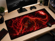 FF7 Red XIII XXL Gaming Mouse Pad Final Fantasy VII LED Desk Mat PC picture