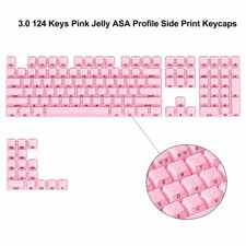 113 Key Pink Jelly Round Keycaps OEM Profile Set Mechanical Keyboard MX Switch + picture