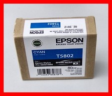 03-2019 NIB Genuine Epson Pro 3800 3880 Cyan K3 Ink T5802 T580200 picture