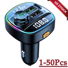Bluetooth 5.0 Car Wireless FM Transmitter Adapter USB PD Charger AUX Hands Lot picture