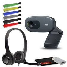 Logitech C270 Desktop or Laptop Webcam,  HD 720p Video Calling Bundle picture