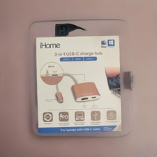iHome 3 In 1 USB-C Charge Hub Mac & PC Compatible USB-A HDMI Ports Adapter picture