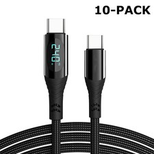 5-10 PACK Super Fast Charging 240W Type-C USB-C Braided Cable LED Display 3- 6FT picture