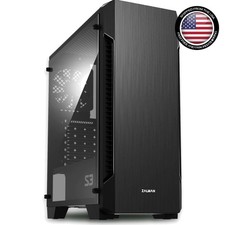 S3 ATX Mid-Tower PC Case with Full Acrylic Panel & 3x Pre-Installed Fans picture