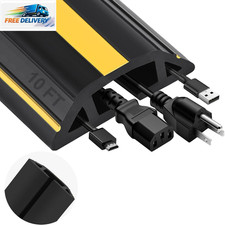 10FT Floor Cord Cover Heavy Duty Cable Cover Protector with 3 Channels Extension picture