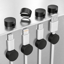 Magnetic Cable Holder, 8 Cable Clips for Desk Cord Management, Black |... picture