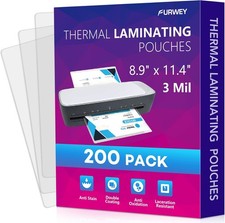 200 Pack Laminating Sheets, 3 mil, 8.9