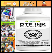 Premium DTF Transfer Ink 1000ML - White Pigment Ink for PET Film, Heat Transfer picture