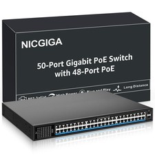 48 Port Gigabit PoE Switch Unmanaged with 48 Port IEEE802.3af/at PoE+@400W, 2... picture