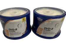Lot Of 2- Spindles of 50- Office Depot Printable DVD-R 16X 4.7GB 120 min 516-425 picture