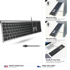 Macally Ultra-Slim USB Wired Computer Keyboard - Works Great as Both a Window... picture