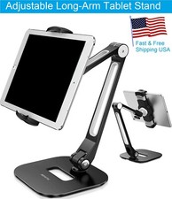 Adjustable Long Arm Tablet Stand Smartphone Holder Desktop Rotating Clamp Mount picture