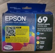 Epson 69 4pk Combo Ink Cartridges Cyan/Magenta/Yellow/Black Exp 05/2028 SEALED picture