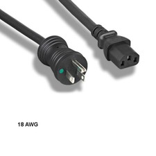 10PCS 15ft 18 AWG Hospital Grade Power Cable NEMA 5-15P to C13 10A/125V Blk picture