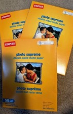 LOT 2 Staples Photo Supreme Double-Sided Matte Paper 50 Sheets 8.5 X 11 New NIP picture