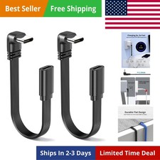 2Pack 90 Degree .0 C Male to Female Extension Cable 8 Inch, Rightangle USBC A... picture