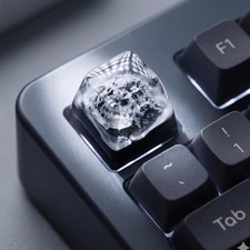 Frozen Geode Ice Mountain Artisan Keycap Handmade Resin Mountain Key Gamer Gift picture