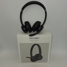 TeckNet Wireless Headset Unisex OS Black Excellent TK-HS012 Noise Cancelling picture