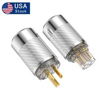 Carbon Fiber Body Rhodium Plated US Power Plug HiFi Power Cable IEC Connector picture