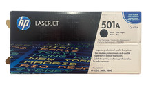 Original HP 501A Q6470A Black Toner Cartridge New Open Box picture