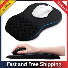 Ergonomic Mousepad Wrist Support - Massage Memory Foam and Non Slip Black Pad... picture