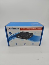 Manhattan KVM Switch 2-Port USB/Audio Black with Box Never Used picture