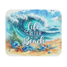 Beach-Themed Mouse Pad, Life is Better at the Beach Desk Mat,Ocean Coastal Vibes picture