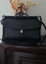 Vtg Coach# 5266 Beckman Black Leather Turn Lock Laptop Bag CrossBody Briefcase  picture
