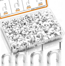 200PCS Cable Clips Nail in Cable Clips Wire Clips 4/6/8/10mm Round Ethernet Cabl picture