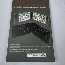 Foldable Bluetooth Keyboard Wireless Portable for iOS Android Windows Rechargeab picture