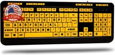 AKB-132UY - Luminous 4 X Large Print Multimedia Desktop USB Keyboard, Bla picture