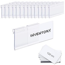120PCS Basket Bin Labels Clip On,Clear Plastic Label Holders for Storage Bins... picture