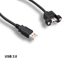 10x 6ft Panel-Mount USB 2.0 Type A Extension Cable 480 Mbps Sync Charge Data picture