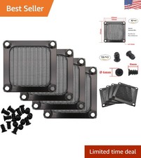 Advanced 4-Pack 60mm PC Fan Filters - Black Aluminum with Mesh for Clean Cooling picture